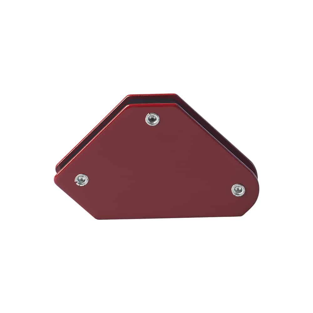 Roter magnetischer Schweißwinkel – stabiler Helfer zum präzisen Fixieren von Metallteilen bei Schweiß- und Montagearbeiten.