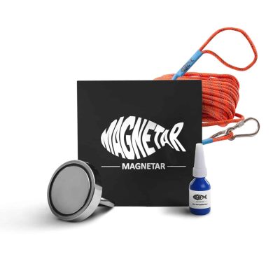 Einsteiger-Set mit Classic Magnet, starkem Seil und Metallkleber – ideal für den Start ins Magnetfischen.